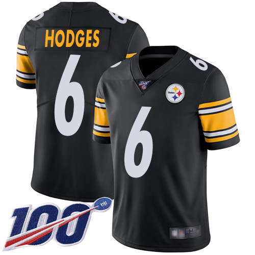 Youth Pittsburgh Steelers Football 6 Limited Black Devlin Hodges Home 100th Season Vapor Untouchable Nike NFL Jersey
